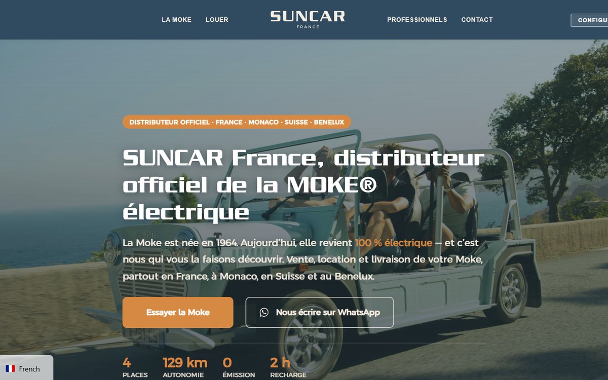Page d'autorité SEO et IA optimisée AEO par Sandra Delon pour SUNCAR France